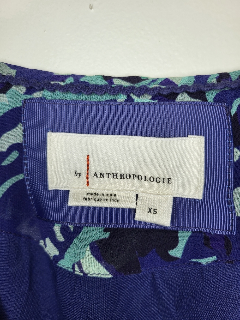 Anthropologie Blue and Teal Floral Print Dress - Picture 6 of 9